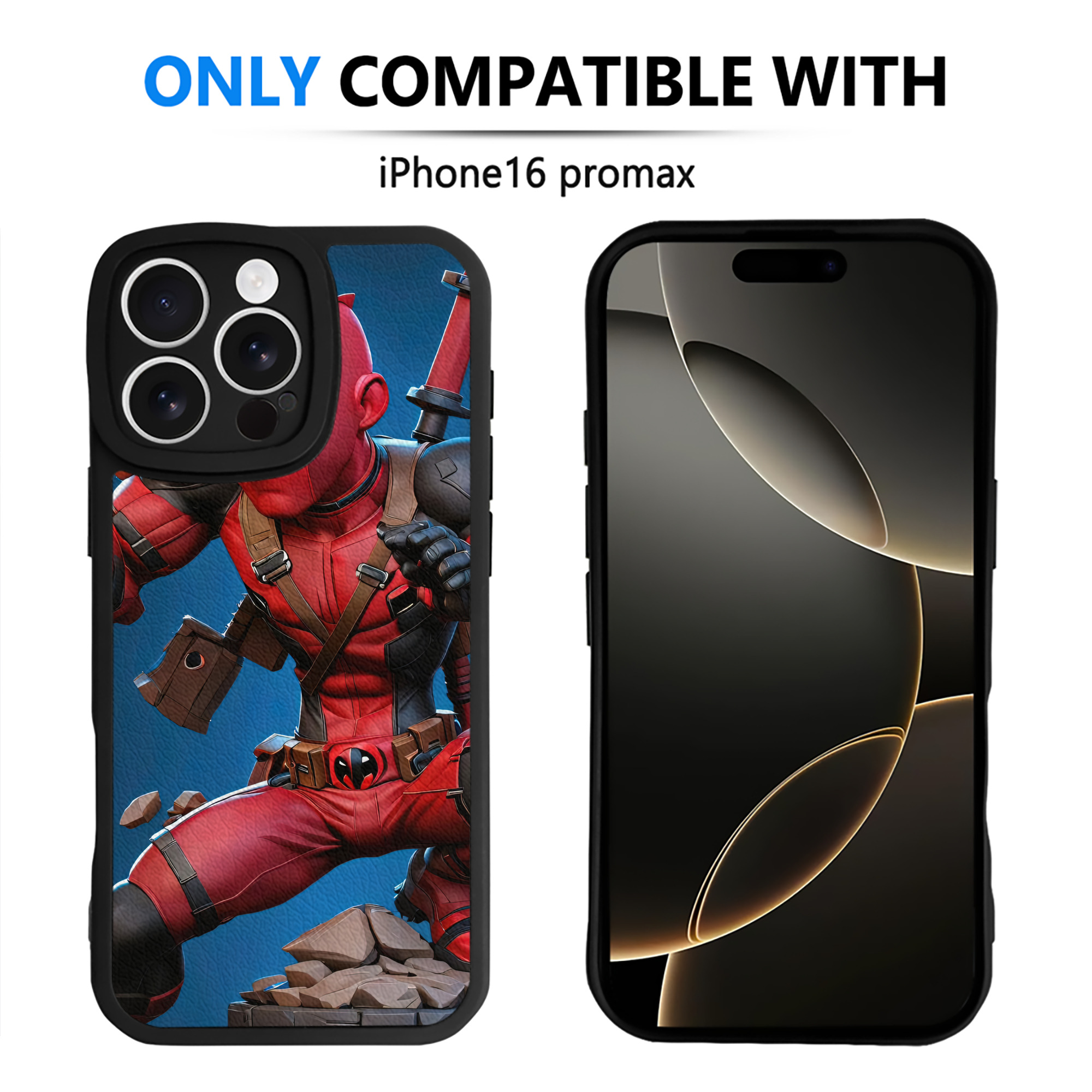 （画像用） Deadpool デッドプール 【iPhone 16シリーズ対応】シリコンスマホケース（レザー調） 材質：シリコン